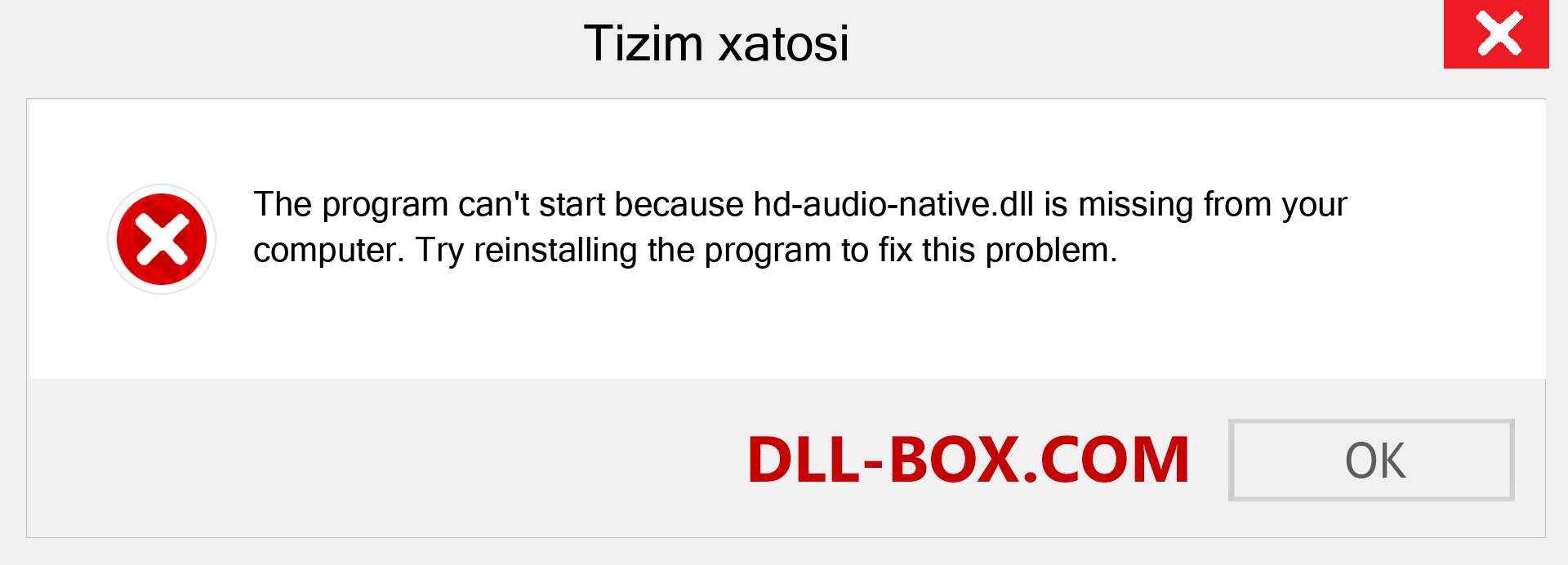 hd-audio-native.dll fayli yo'qolganmi?. Windows 7, 8, 10 uchun yuklab olish - Windowsda hd-audio-native dll etishmayotgan xatoni tuzating, rasmlar, rasmlar